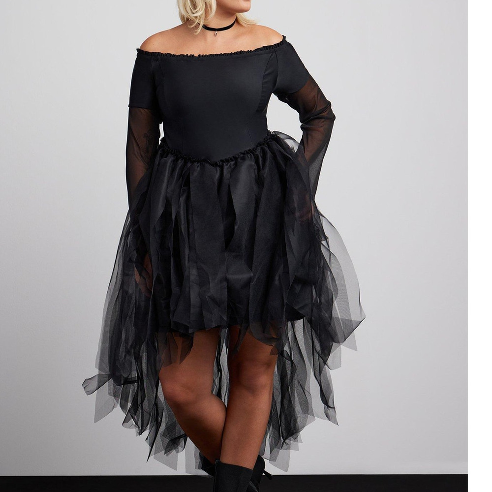 Torrid Plus Size 2 (2X) Gothic Fairy Princess Off Shoulder‎ Hi Low Cosplay Dress